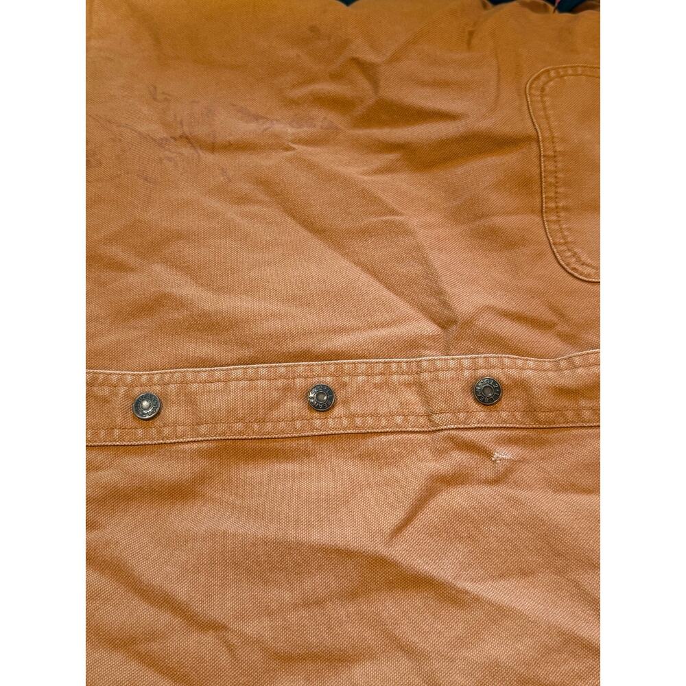 L.L.Bean Men Large Brown Canvas Shirt Flannel Lined Cotton Outdoor Workwear - Picture 9 of 15